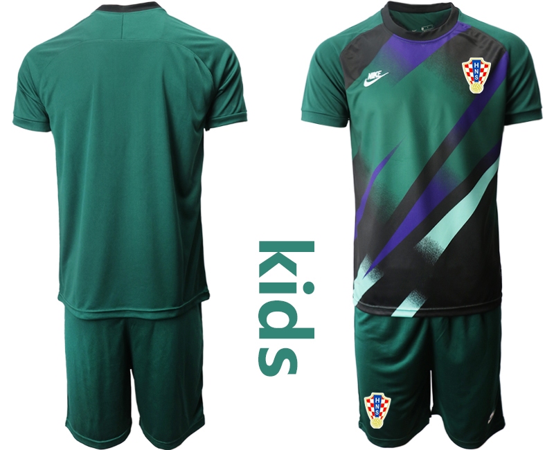 Youth 2021 European Cup Croatia green goalkeeper Soccer Jersey1->croatia jersey->Soccer Country Jersey